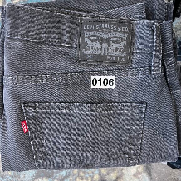 Levis 541 Jeans Mens 36x30 Black Gray Athletic Tapered‎ Mid Rise Stretch Denim - Picture 11 of 11